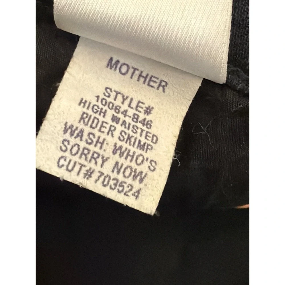 Mother Superior High Waisted Rider Skimp Jeans Whos Sorry Now Black Straight Leg